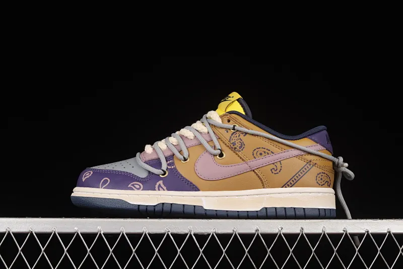 All Categories Nk SB Dunk Series Nk SB Dunk Low Low-top sneakers Pure original version Nk Dunk Low "Retro" Vibe style distressed Deconstructed shoelaces Purple brown beige SB low-top sports and leisure sneakers DD1391-700